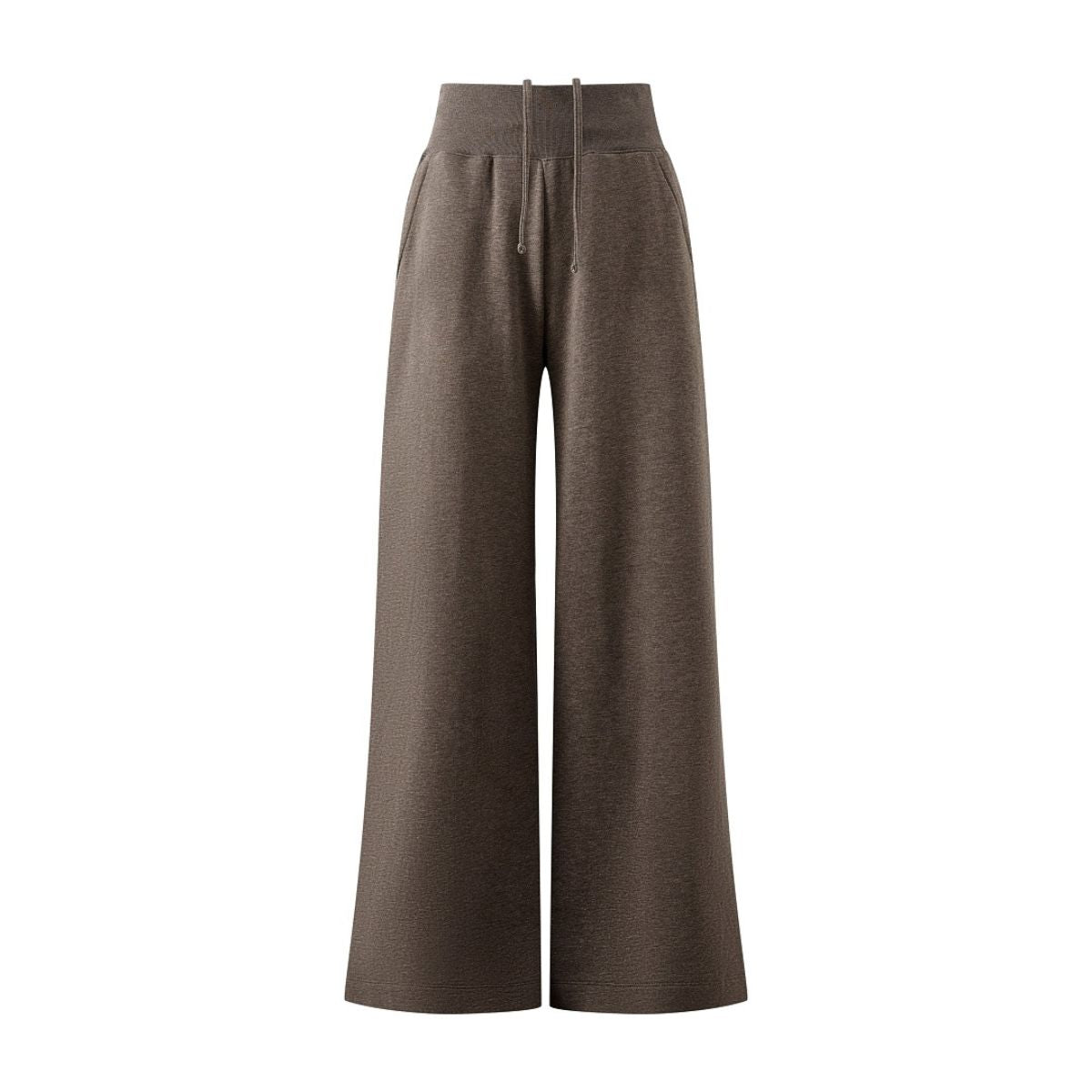 Quiet‑Luxury Old Money Heather Ribbed Waist‑Tapered Trousers