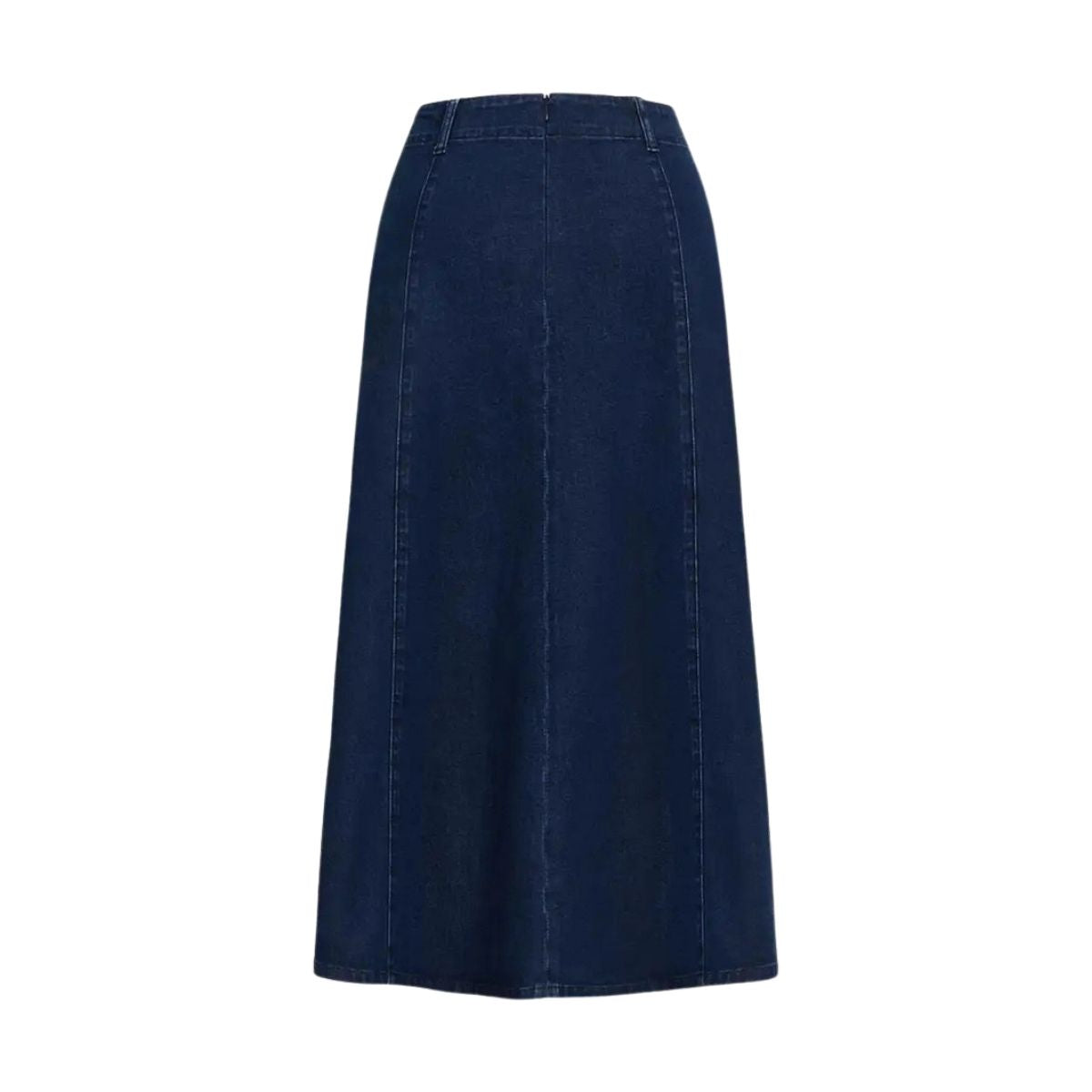 High-Waisted Flowy A-Line Long Denim Maxi Skirt