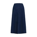 High-Waisted Flowy A-Line Long Denim Maxi Skirt