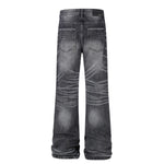 Vintage Washed Black Flared Denim Jeans