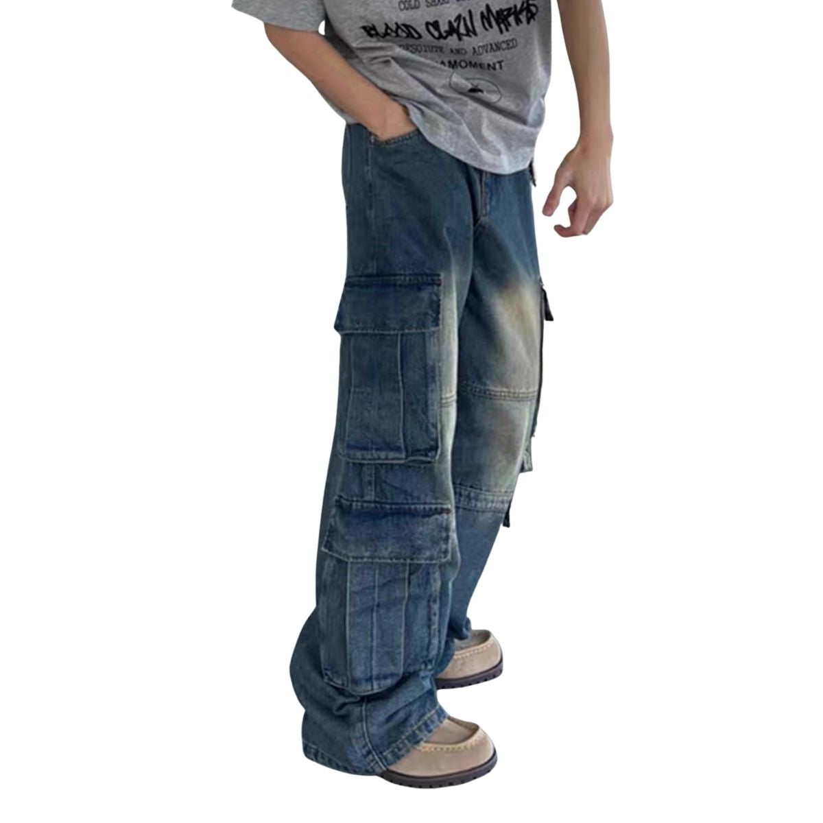 Women’s High Rise Baggy Cargo Jeans