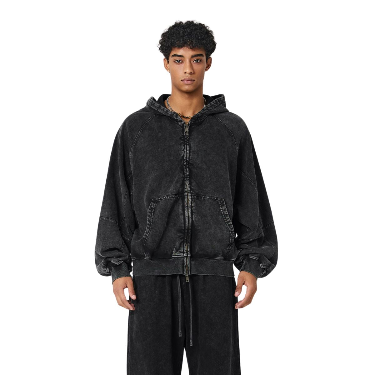 Heavyweight Washed Cotton Boxy Hoodie