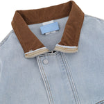 Unisex Retro Street Washed Patchwork Denim Jacket