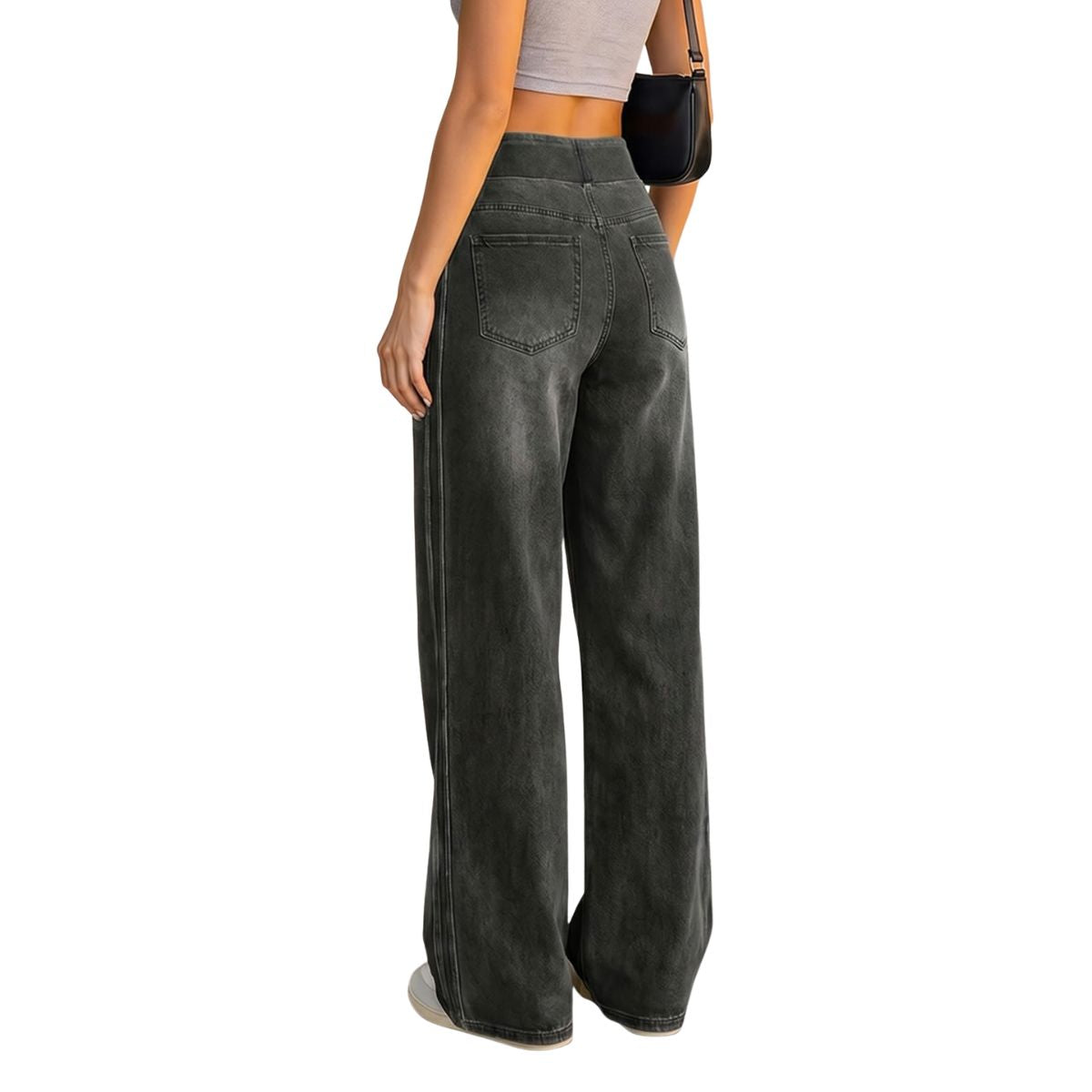 Women's Side Stripe Stretch Wide Leg Jeans