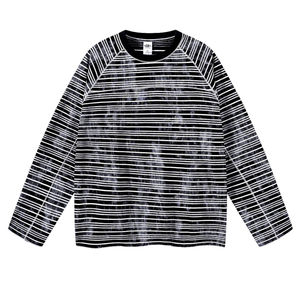Vintage Dirty Dye Raglan Stripe Long Sleeve Tee