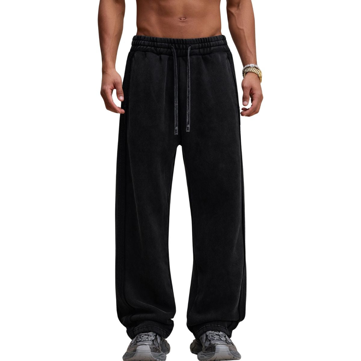 Straight Leg Fleece Deconstructed Sweatpants