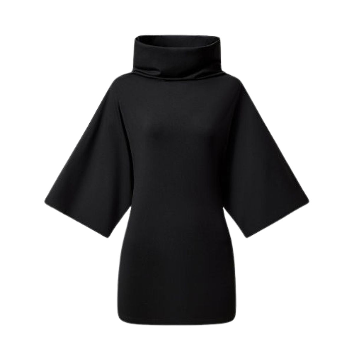 Wasteland‑Style Cowl Neck Flared Mid‑Sleeve Dress