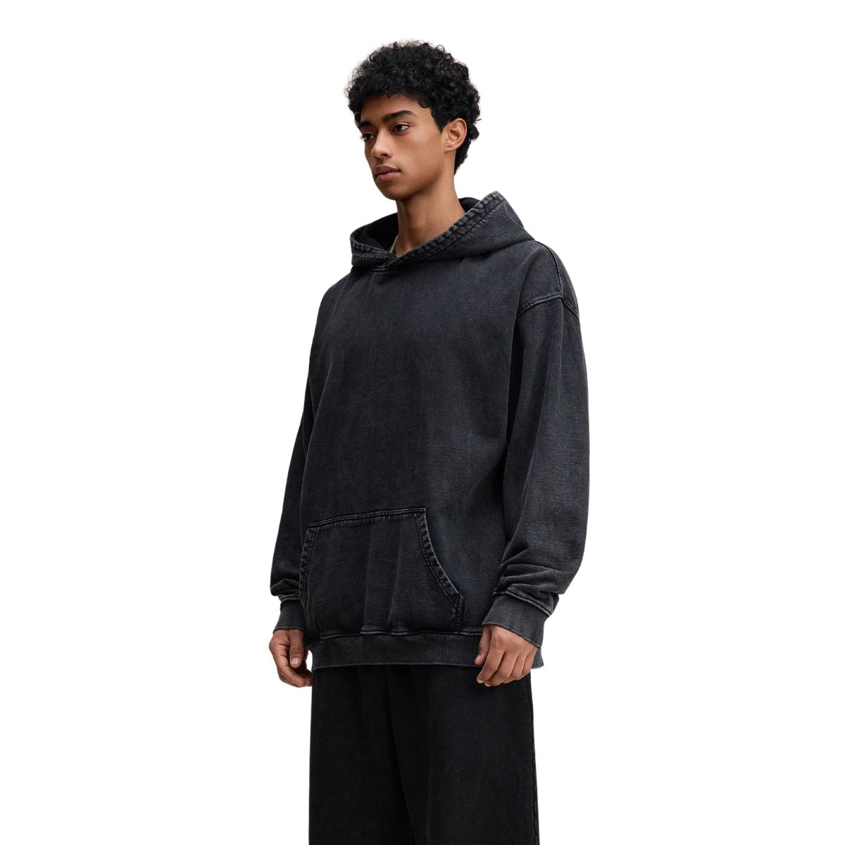 Heavyweight Washed Cotton Kangaroo Pocket Hoodie
