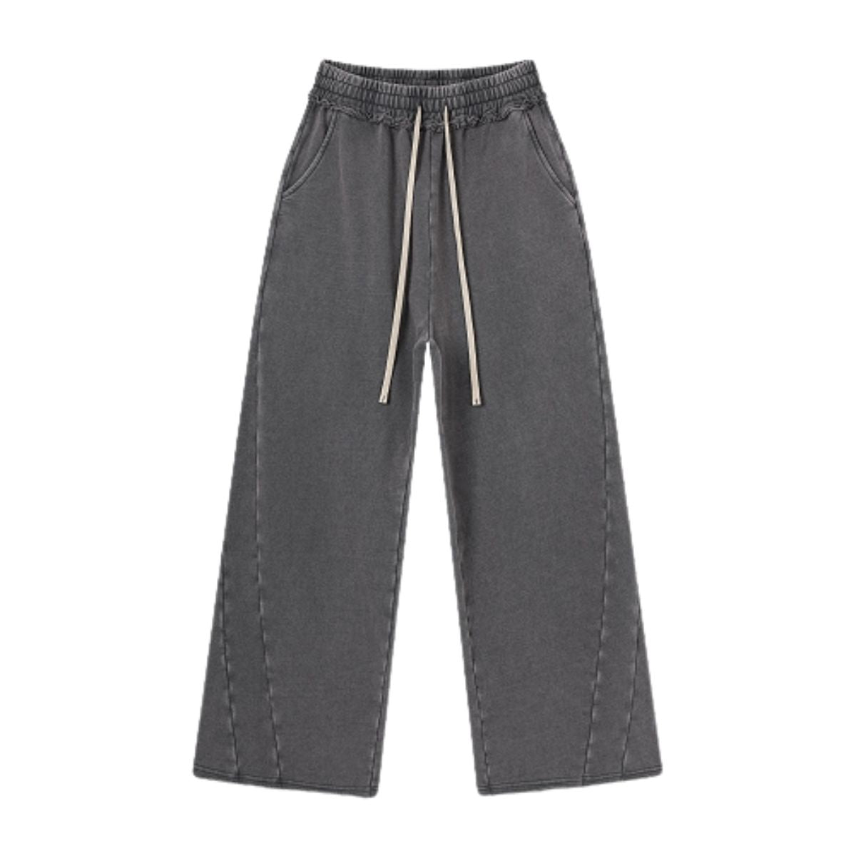 Streetwear Vintage Batik Washed Distressed Spliced Wide Leg Pants