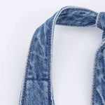 Self-Tied Halter Neck Denim Maxi Dress