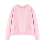 Loose Crew Neck Raw Edge Washed Sweatshirt