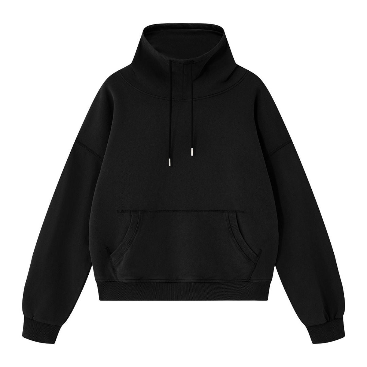 Heavyweight Drop‑Shoulder Relaxed Fit Drawstring Funnel Neck Sweatshirt