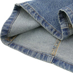 Falda vaquera con bordado de perlas y lavado vintage