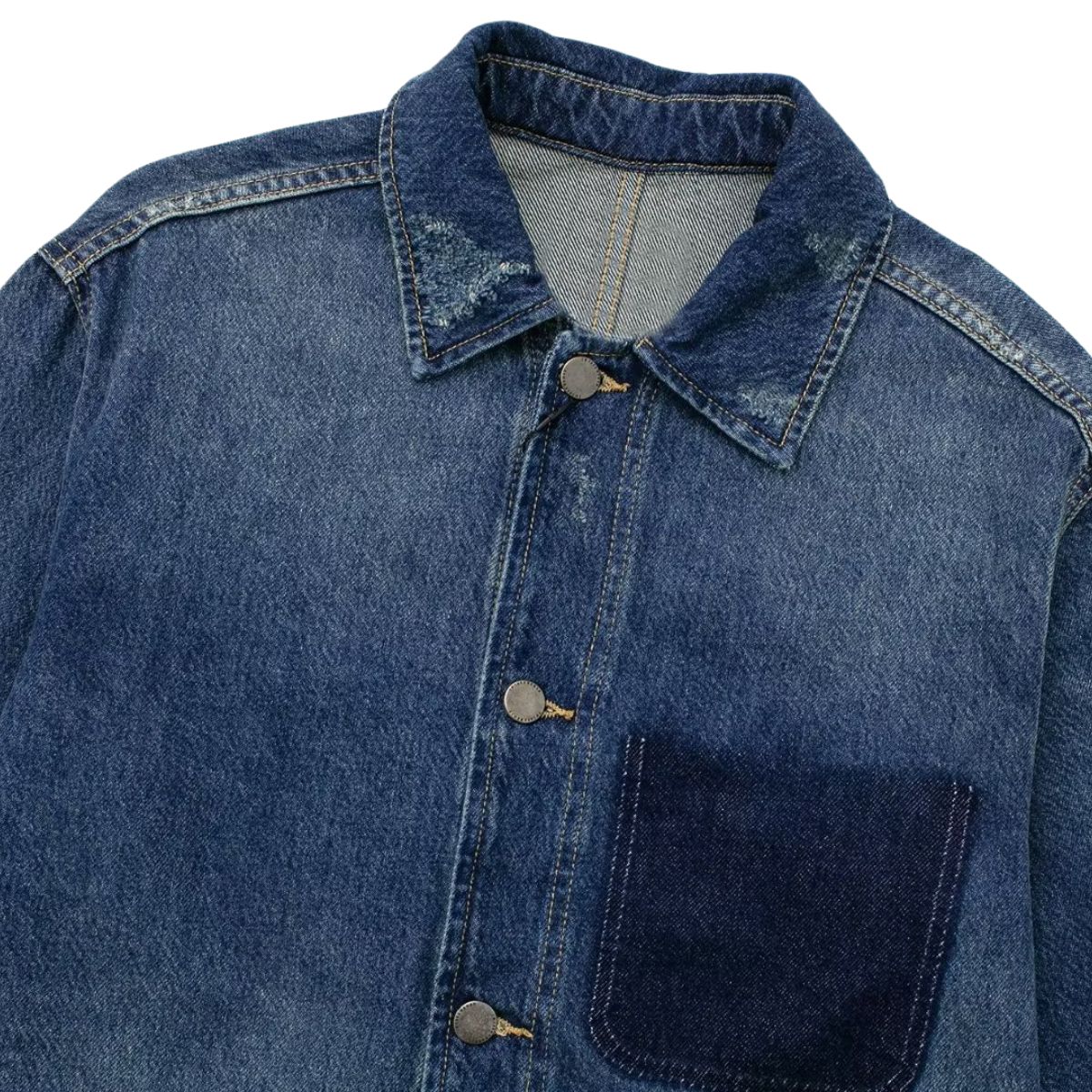 Hip-hop Versatile Pocket-decorated Loose Denim Shirt Jacket