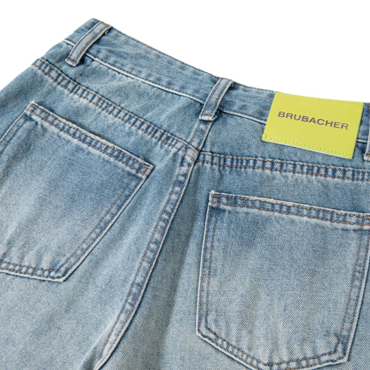 Gradient Faded Distressed Denim Shorts