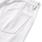 Solid Cargo Wide-Leg Cropped Pants