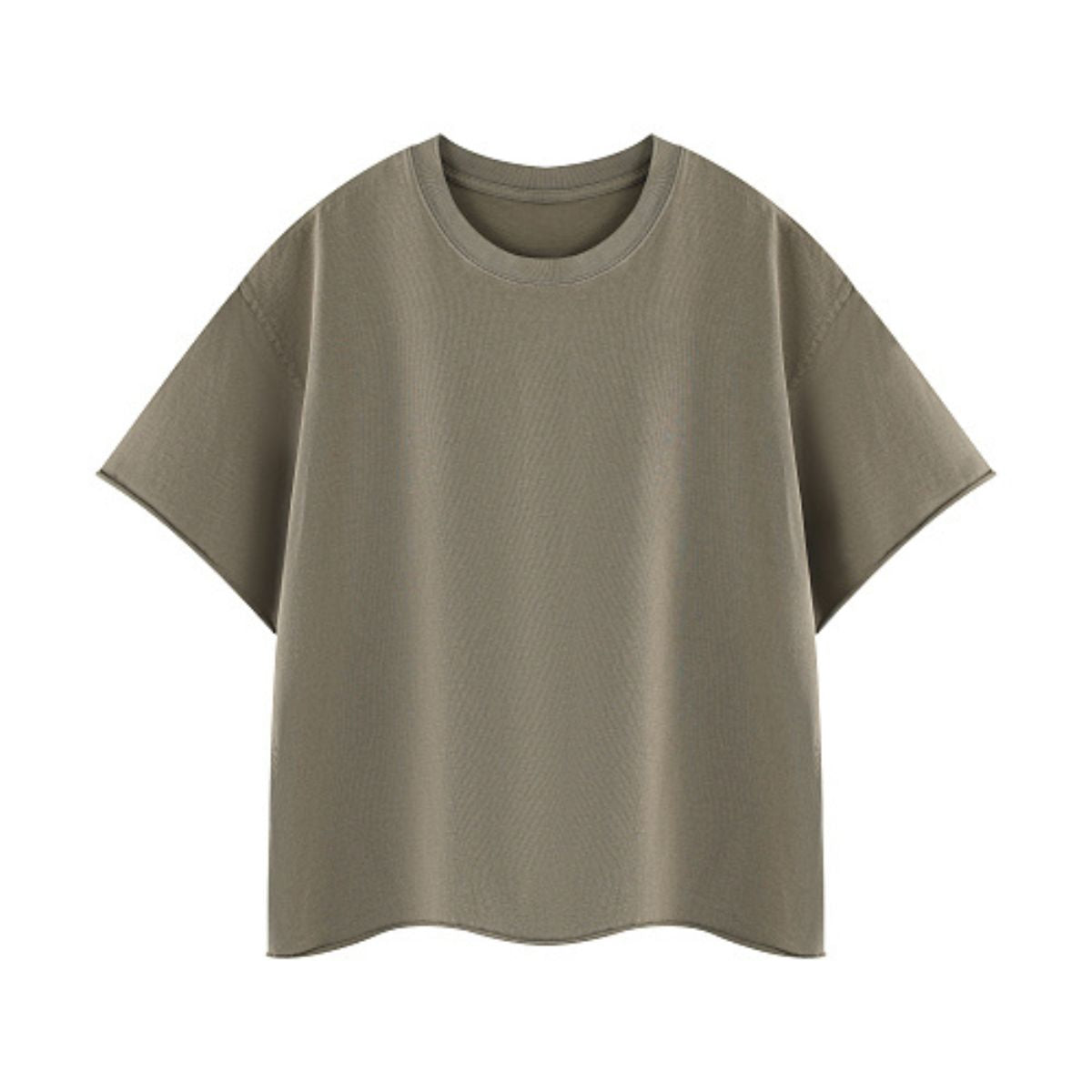 Snowflake Washed Raw Edge Boxy Cropped Tee