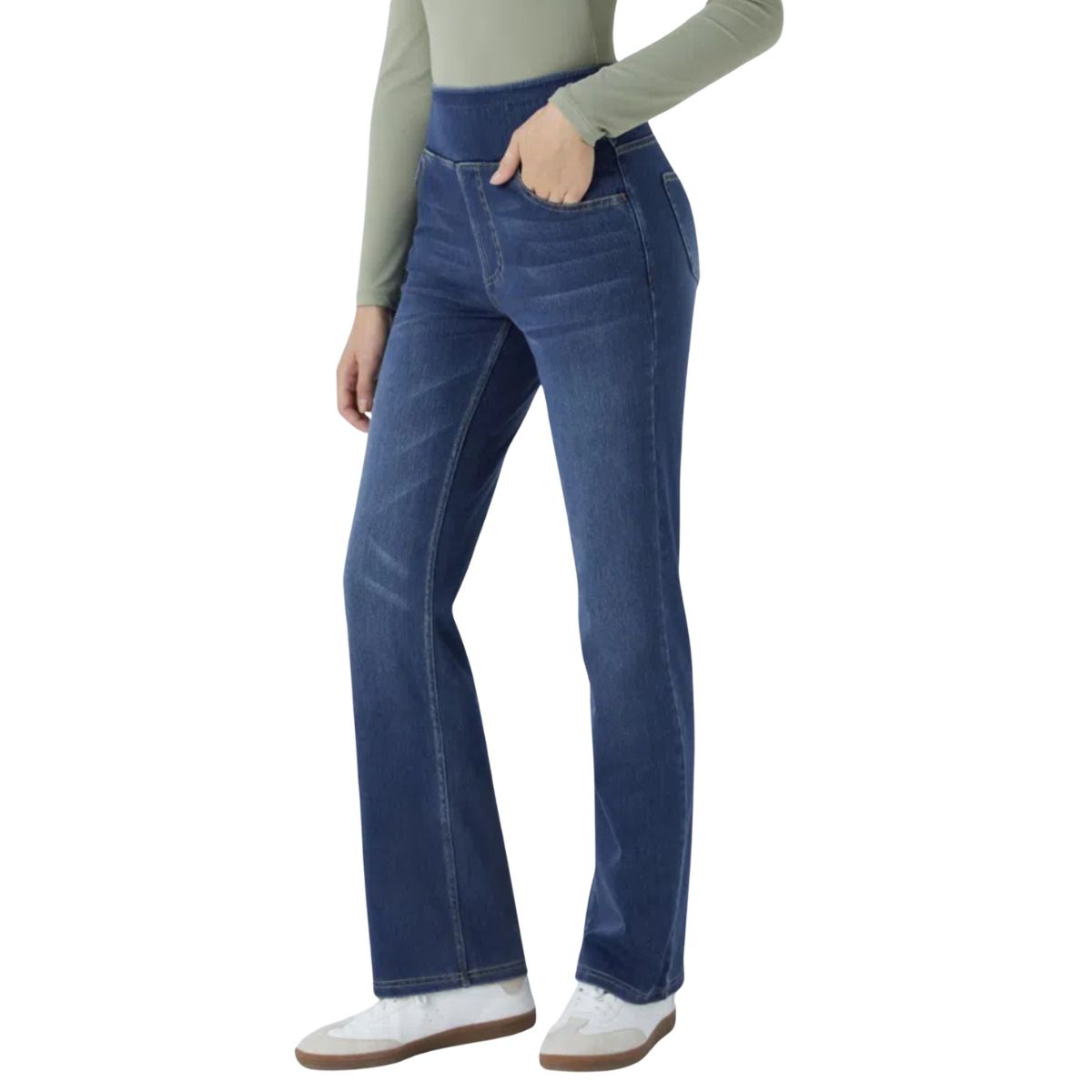 Vintage Washed High Waist Straight Leg Jeans