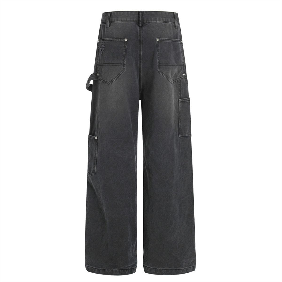 Men's Distressed Punk Cargo Pants â€?Loose Wide-Leg Streetwear