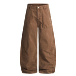 Wide Leg High Waist Distressed Denim Jeans