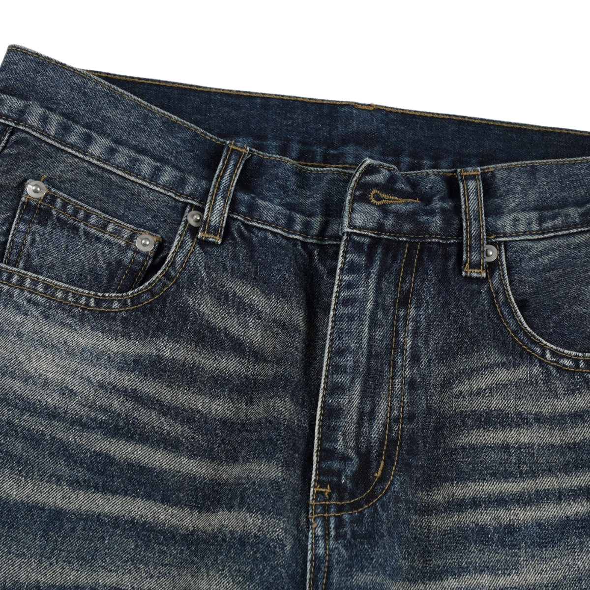 Blue Washed Baggy Cat Whisker Jeans