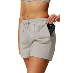 Women's Solid Pleated Cotton Shorts