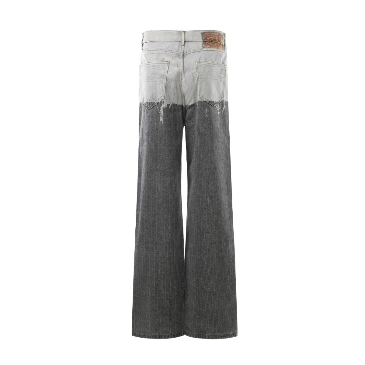 Streetwear Deconstructed Panel Stripe Flare Jeans