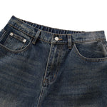 Vintage Gradient Washed Wide Leg Elastic Back Waist Jeans