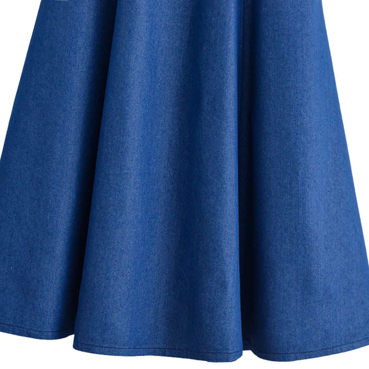 Falda vaquera con bordado de perlas y lavado vintage