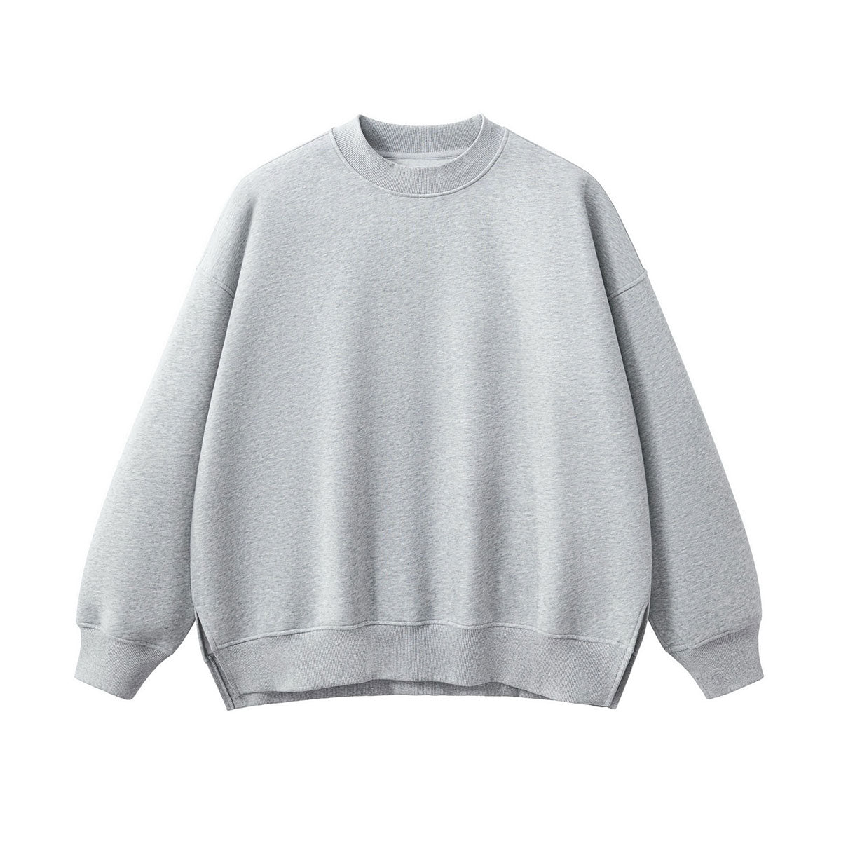 Solid Color Side-Split Fleece Sweatshirt