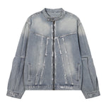 Wax Coated Denim Motorcycle Jacket
