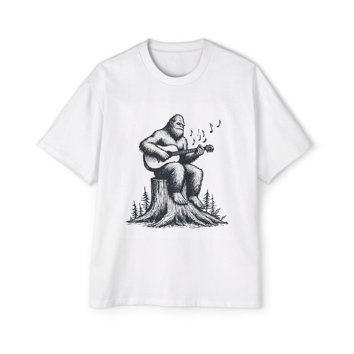Bigfoot Playing Guitar Graphic Tee-INNBLAC Fashion Apparel