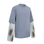 Washed Colorblock Contrast Sleeve Tee