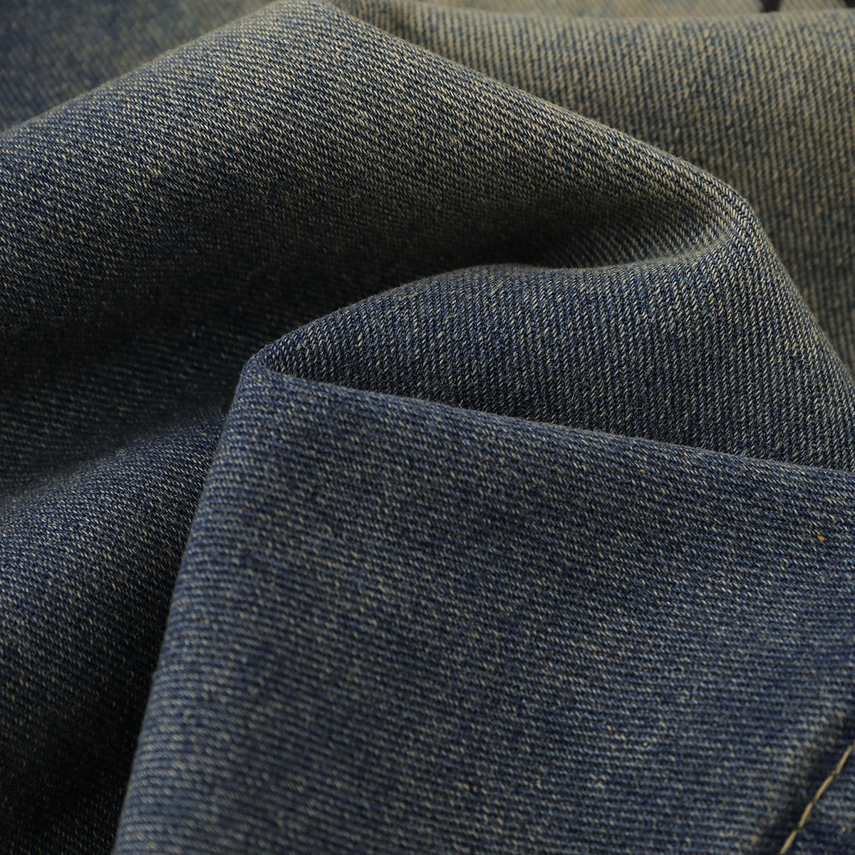 Spider & Web Print Denim Bermuda Shorts