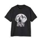 Wolf Howling Moon Night Retro Graphic Tee-INNBLAC Fashion Apparel