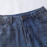 Faded Wash Distressed Baggy Frayed-Hem Jeans