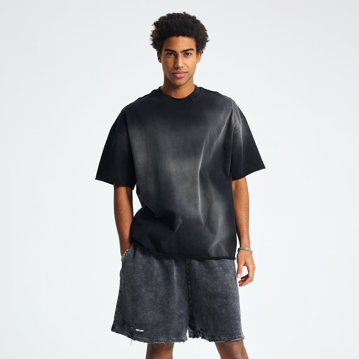 Heavyweight Raw Edge Washed Tee 9oz