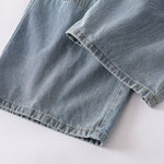Vintage Washed Utility Cargo Wide-Leg Jeans