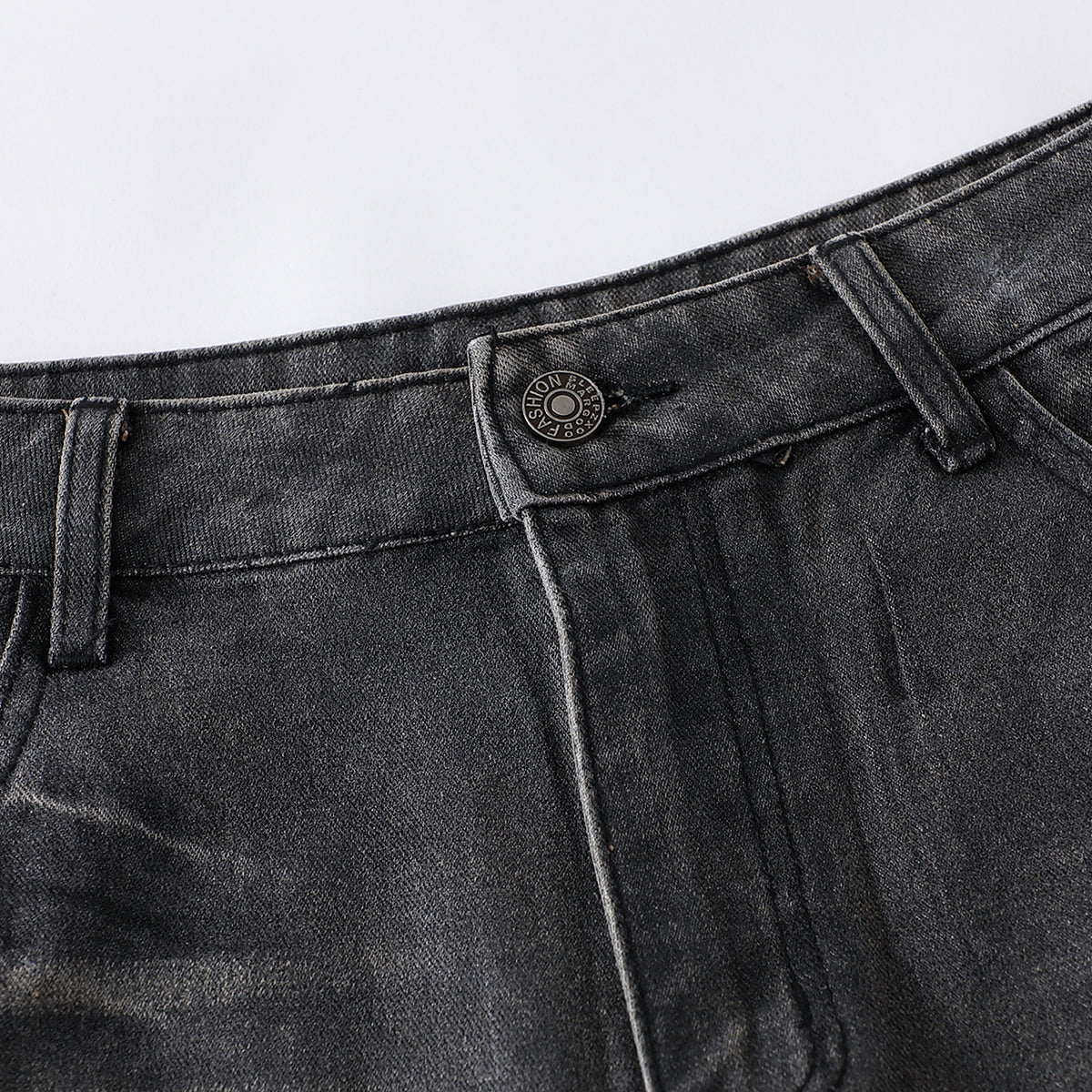 Vintage Whisker Wash Wide-Leg Jeans