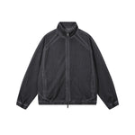 Lightweight Mesh Stand Collar Elastic Hem Zip Jacket