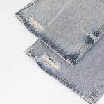 Light Blue Distressed Ripped Straight Jeans