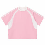 Raglan Sleeve Mesh Panel Sporty Tee