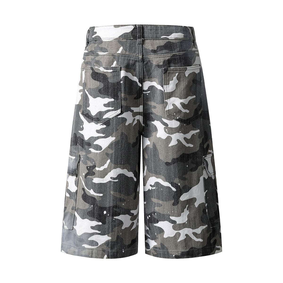 Straight Leg Camo Cargo Bermuda Shorts