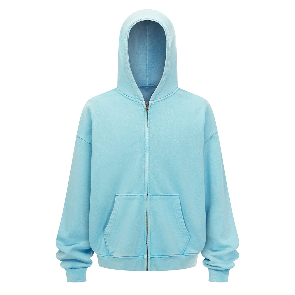 Double Yarn Vintage Washed Zippered Comfort Hoodie