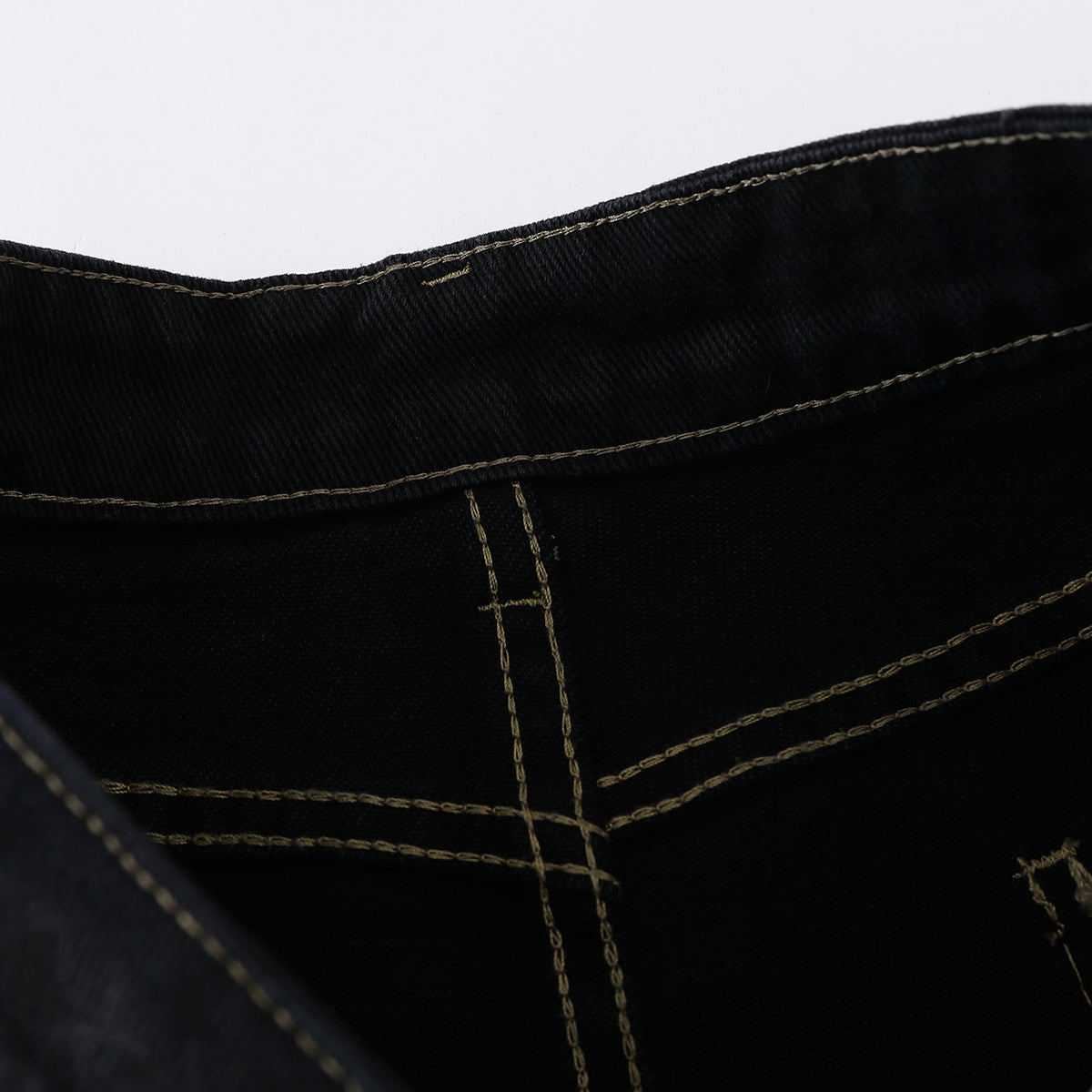 Black Leopard Print Denim Bermuda Shorts