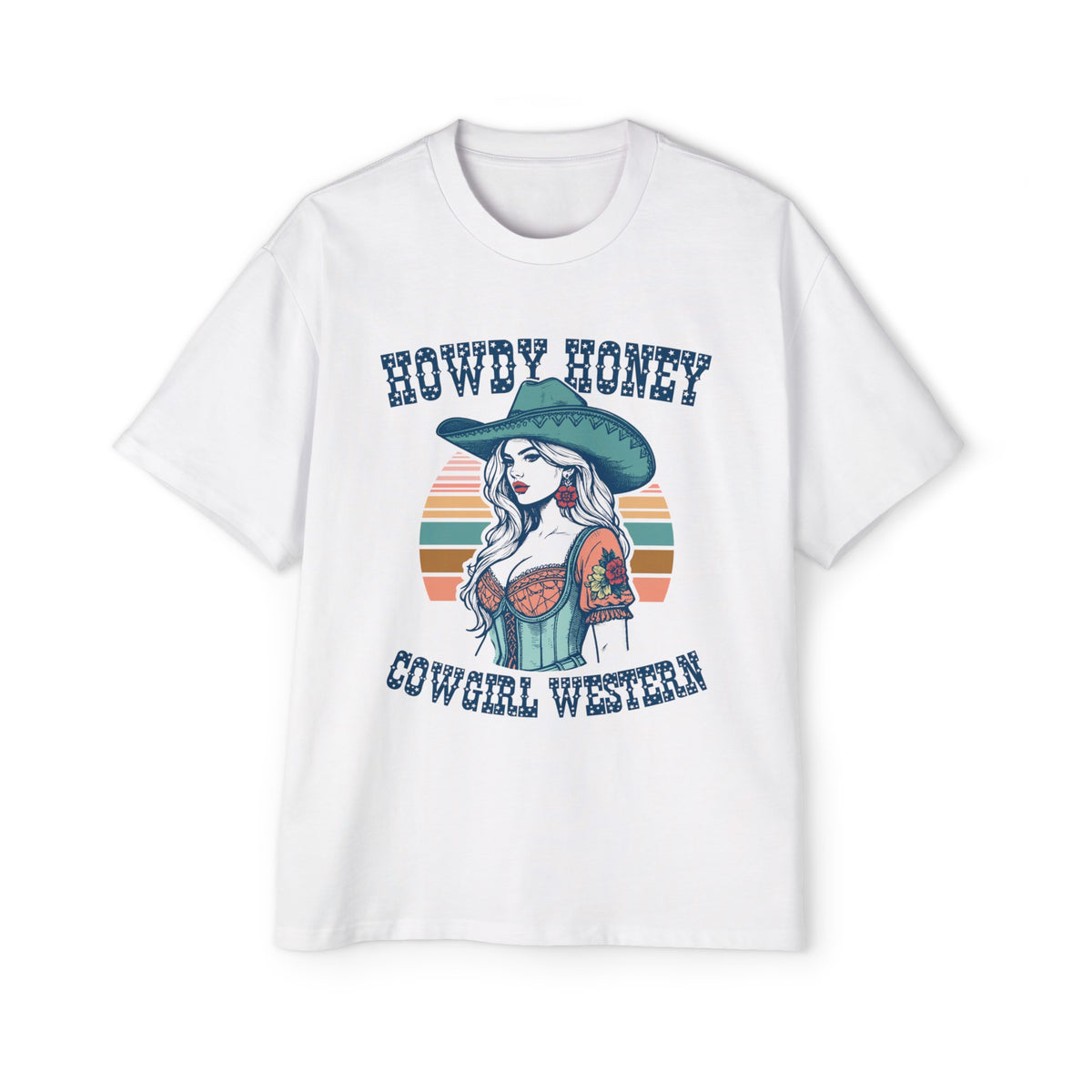 Howdy Honey Cow Girl Western Graphic Tee-INNBLAC Fashion Apparel