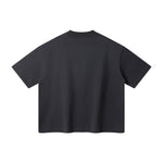 Oversized Color-Block Ribbed Collar Comfortable Tee