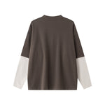 Velour Mock Layered Raglan Sleeve Top