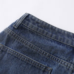 Ripped Patchwork Camo Denim Bermuda Shorts