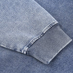 Knit Denim Kangaroo Pocket Hoodie